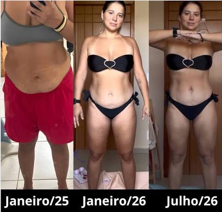 Antes e depois de Letícia M. após seguir o plano alimentar